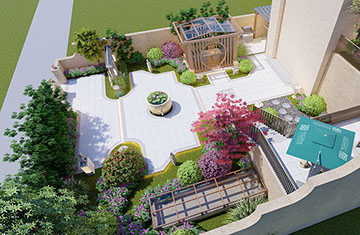 鄭州思念果嶺別墅庭院設(shè)計案例