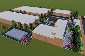 鄭州歐曼諦美業(yè)教育學校景觀設計