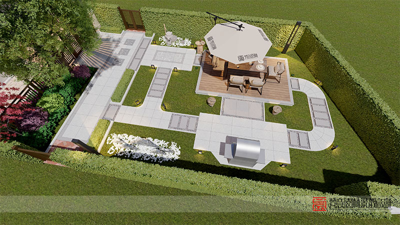 鄭州天倫莊園160平米別墅庭院設(shè)計(jì)