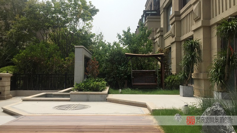 鄭州別墅花園設(shè)計(jì)施工案例-龍湖九溪郡