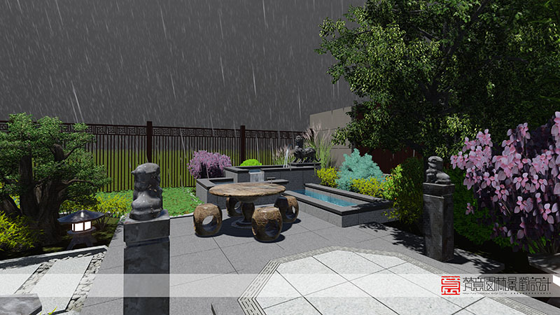 鄭州庭院設(shè)計(jì),鄭州萬科天倫紫臺庭院設(shè)計(jì)